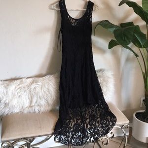 Black lace High Low dress